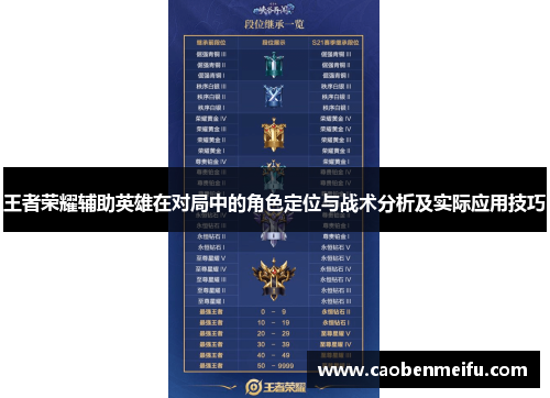 王者荣耀辅助英雄在对局中的角色定位与战术分析及实际应用技巧